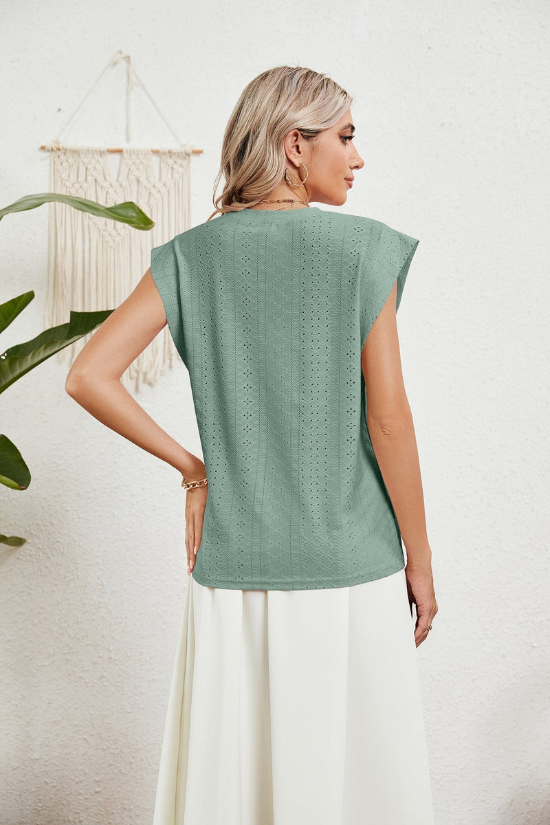 JO | Gilet d'été T-shirt à manches courtes creuses
