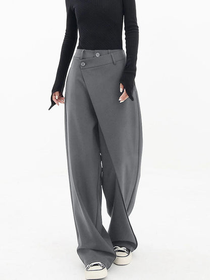 KS | Trendy asymmetric trousers with wide legs
