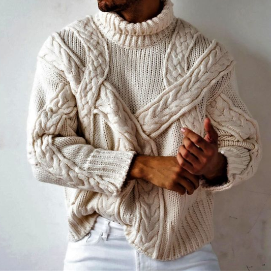 Vintage Knitted Jacquard warmth Turtleneck Sweater elevenforest