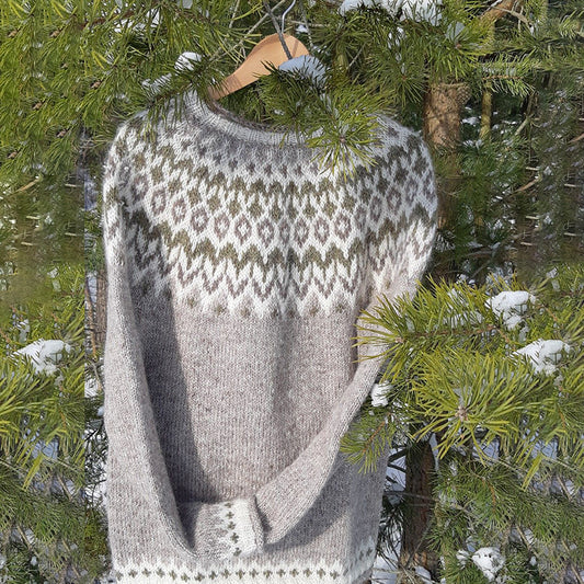 Vintage Icelandic Knitted Jacquard Sweater (Unisex) elevenforest