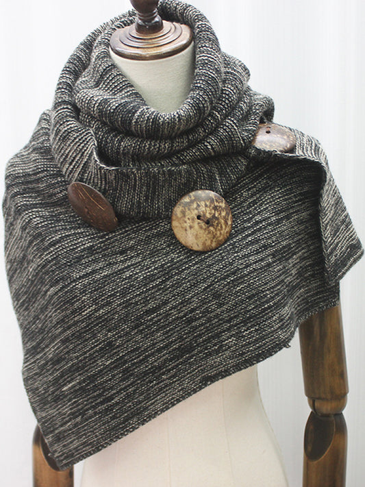 Vintage Mixed Color Button Up Cozy Scarf artswardrobe