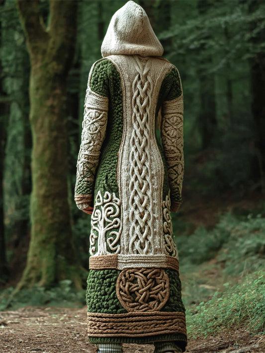 Celtic Knot Irish Art Women's Hooded Knit Cardigan artswardrobe
