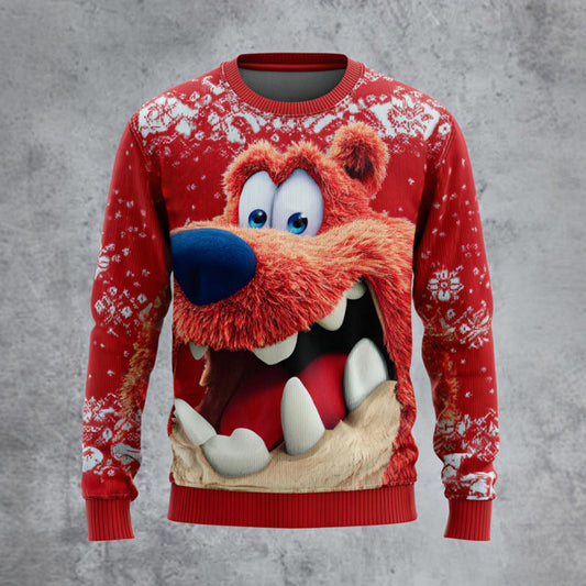 Comstylish Men's Fun Christmas Bear Ugly Sweater