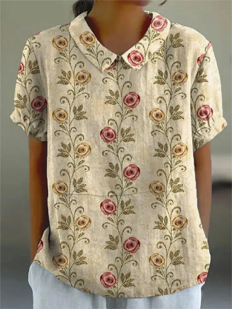 KS | Blouse with floral print for women