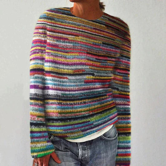 JO | Unique striped long sleeve sweater