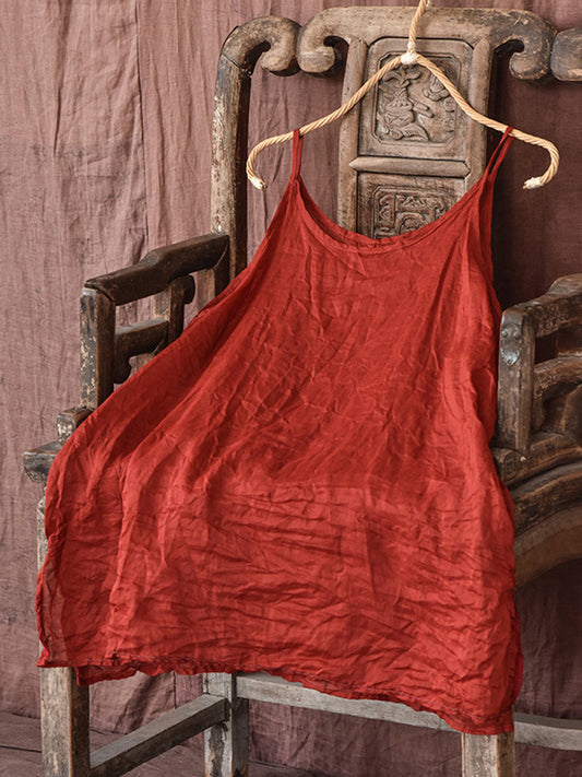 Women's Casual Solid Color Loose Suspender Top artswardrobe