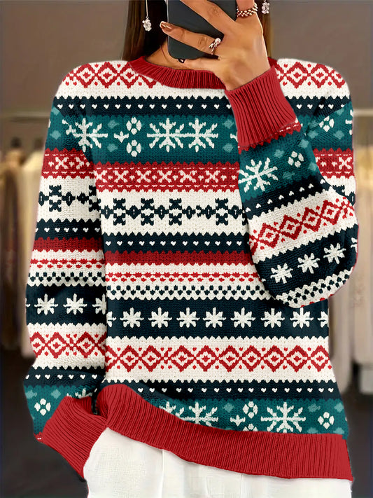 Vintage Christmas Knitted Pattern Cozy Sweater elevenforest