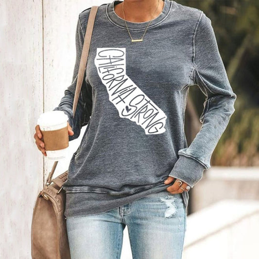 Comstylish Women's California Strong Pacific Palisades Printed Sweatshirt