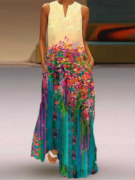 Casual Simple Floral Print Dress