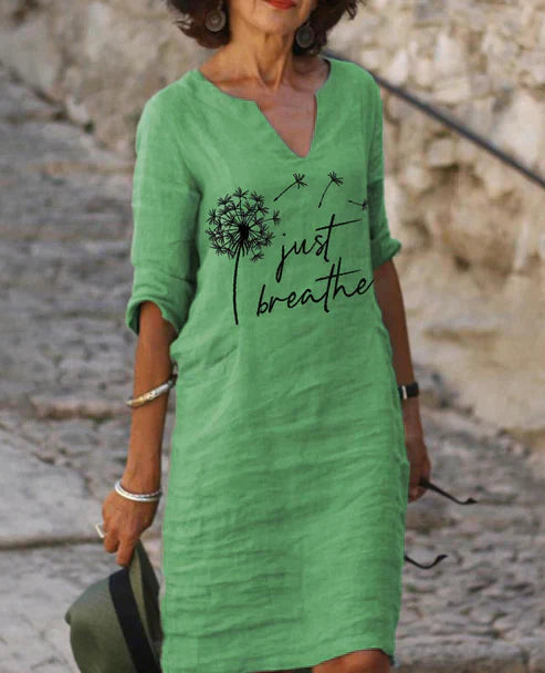 KS | Midi dress with V-neck