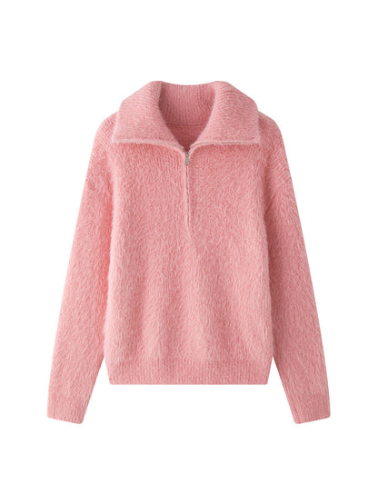 JO | Fluffy sweater with zipper
