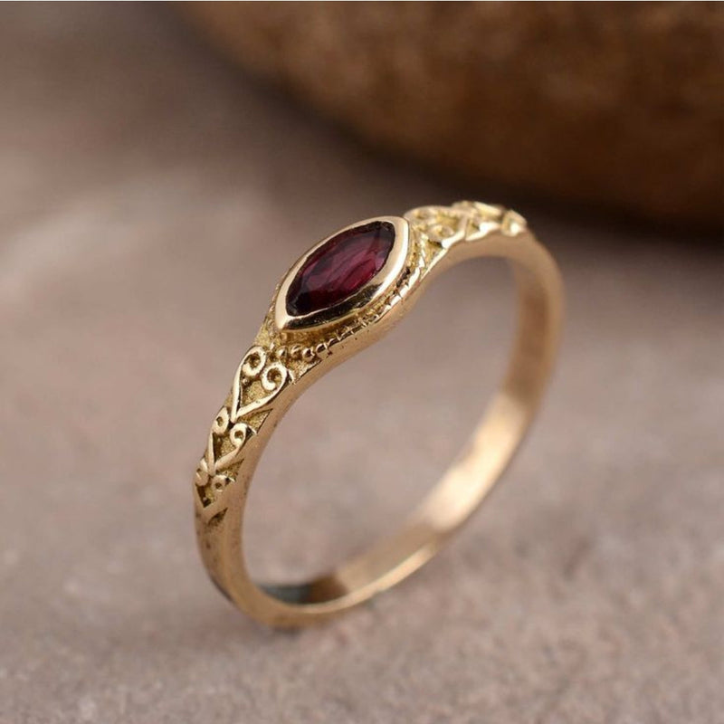 Delicate Artisan Gold Ring
