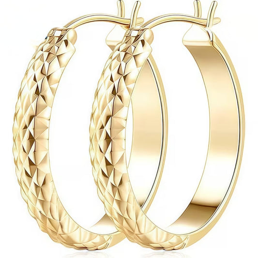 Golden Wave Hoop Earrings