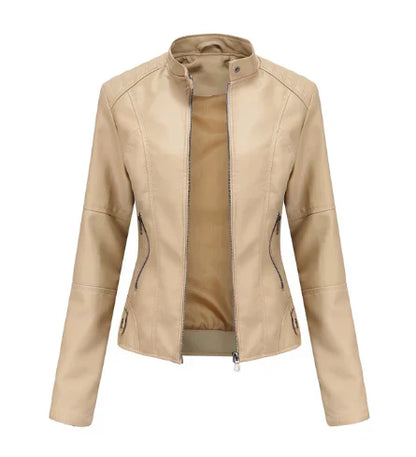 JO | Ladies leather jacket with Mao