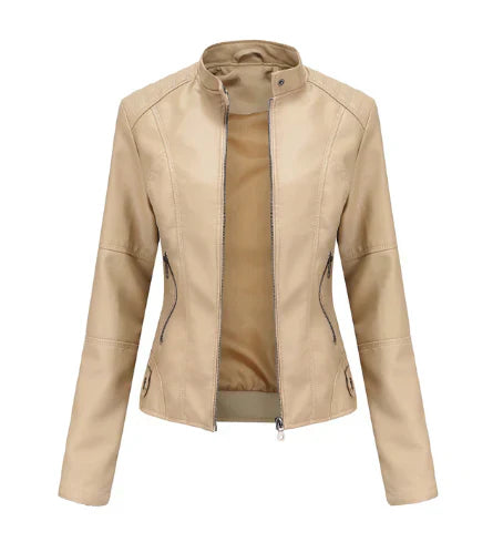 JO | Ladies leather jacket with Mao