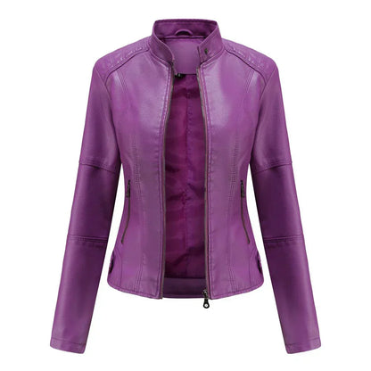 JO | Ladies leather jacket with Mao