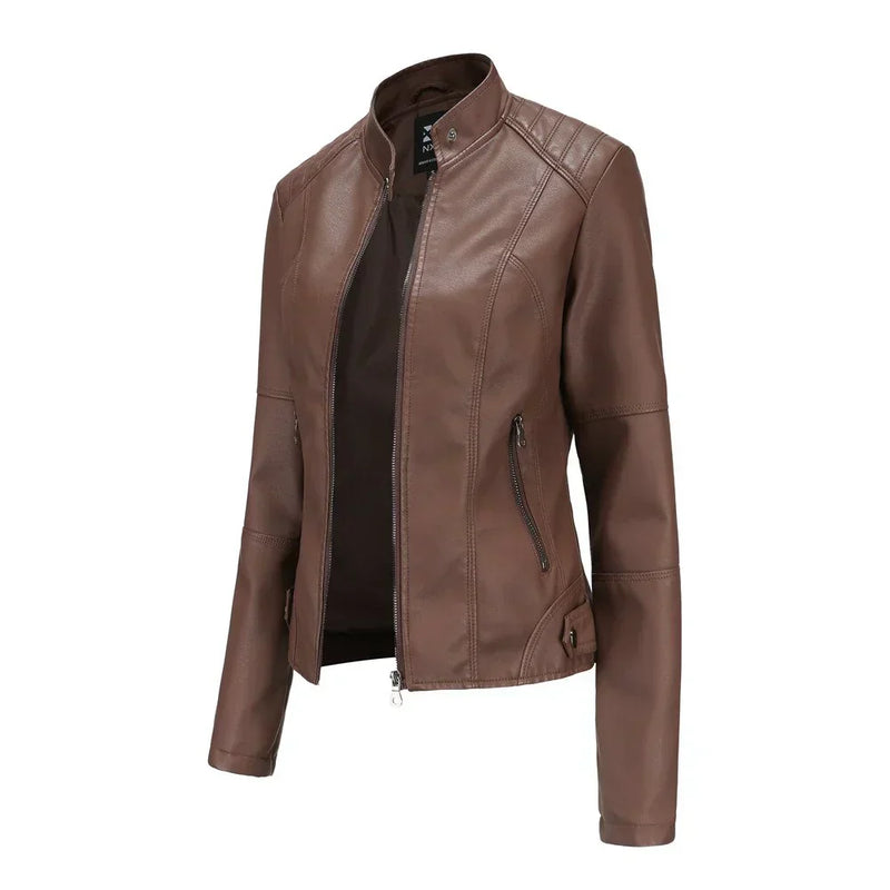 JO | Ladies leather jacket with Mao