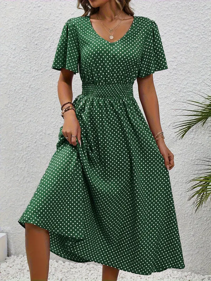 KS | Printed casual dress with short sleeves