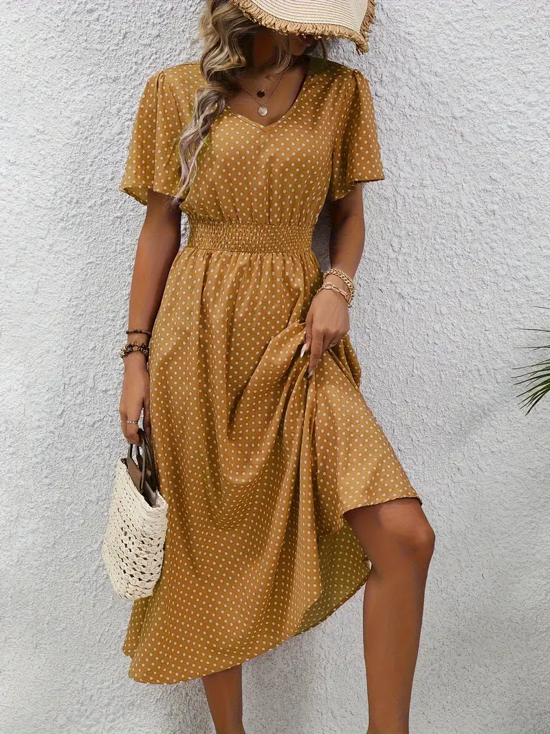 KS | Printed casual dress with short sleeves