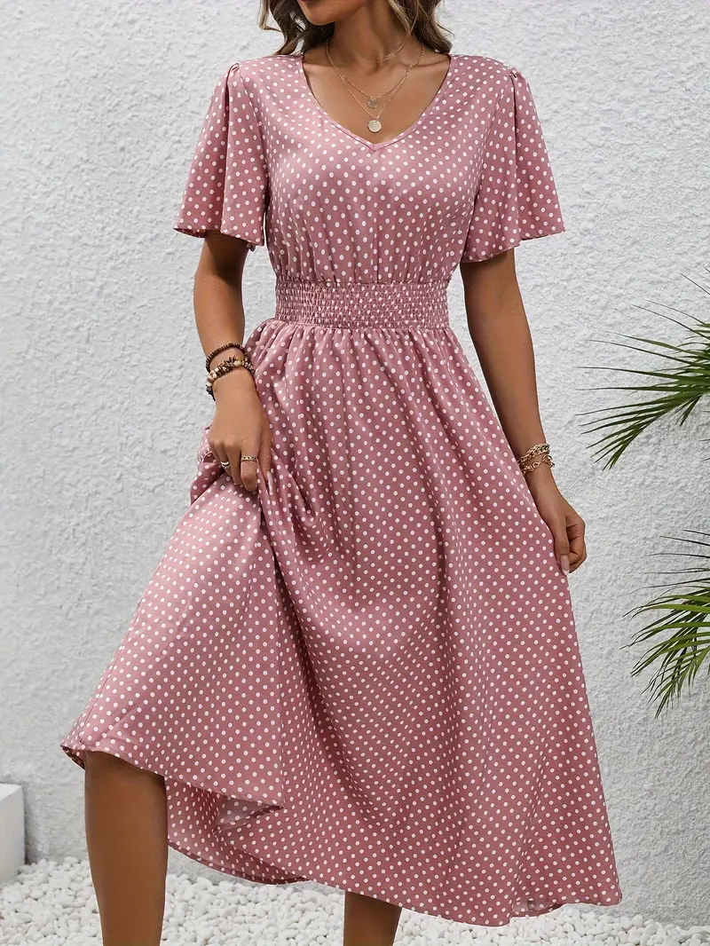 KS | Printed casual dress with short sleeves