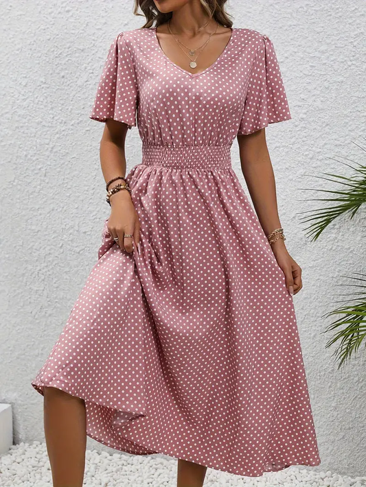 KS | Printed casual dress with short sleeves