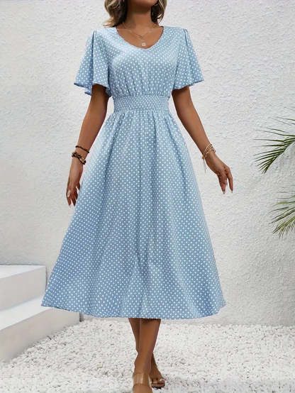 KS | Printed casual dress with short sleeves