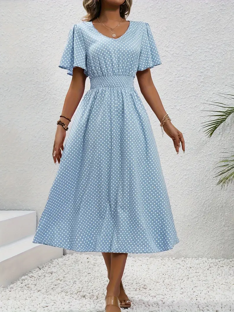 KS | Printed casual dress with short sleeves
