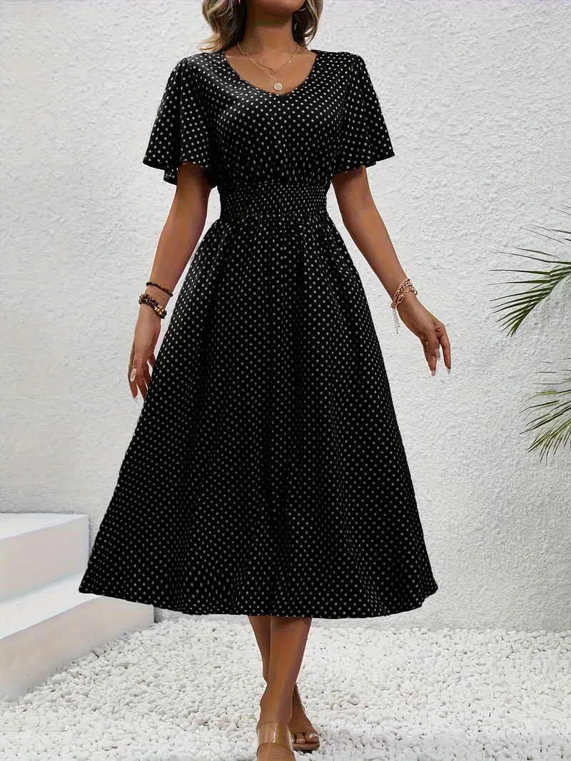 KS | Printed casual dress with short sleeves