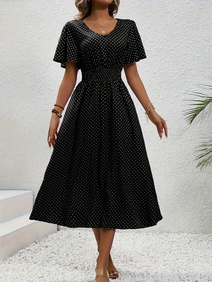 KS | Printed casual dress with short sleeves
