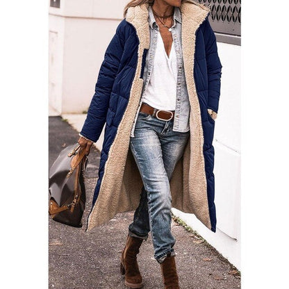 JO | Reversible long sherpa jacket