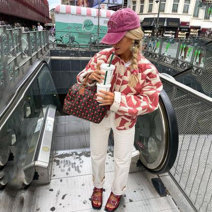 JO | Printed women's blazer with floral pattern