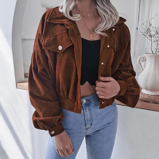 JO | casual corduroy cropped jacket