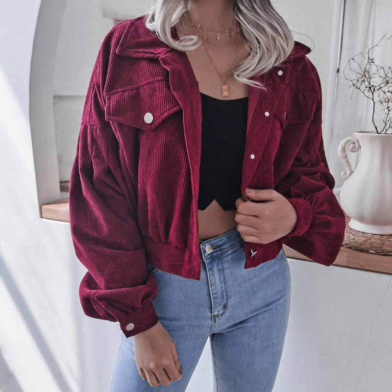 JO | casual corduroy cropped jacket