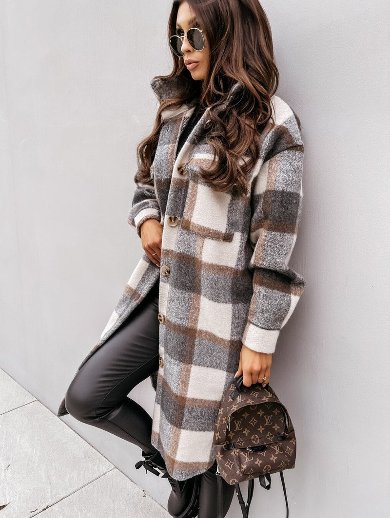 JO | Long Plaid Jacket™: For women