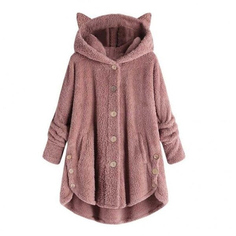 JO | Warm plush lined cat coat