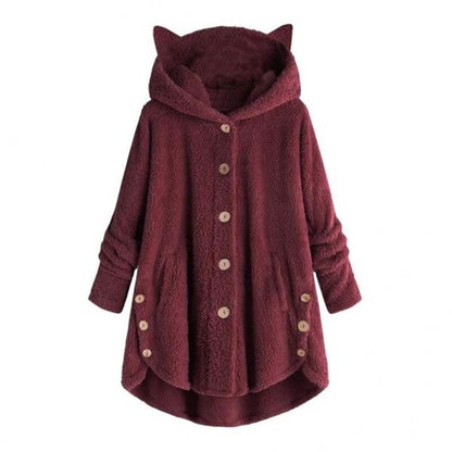 JO | Warm plush lined cat coat