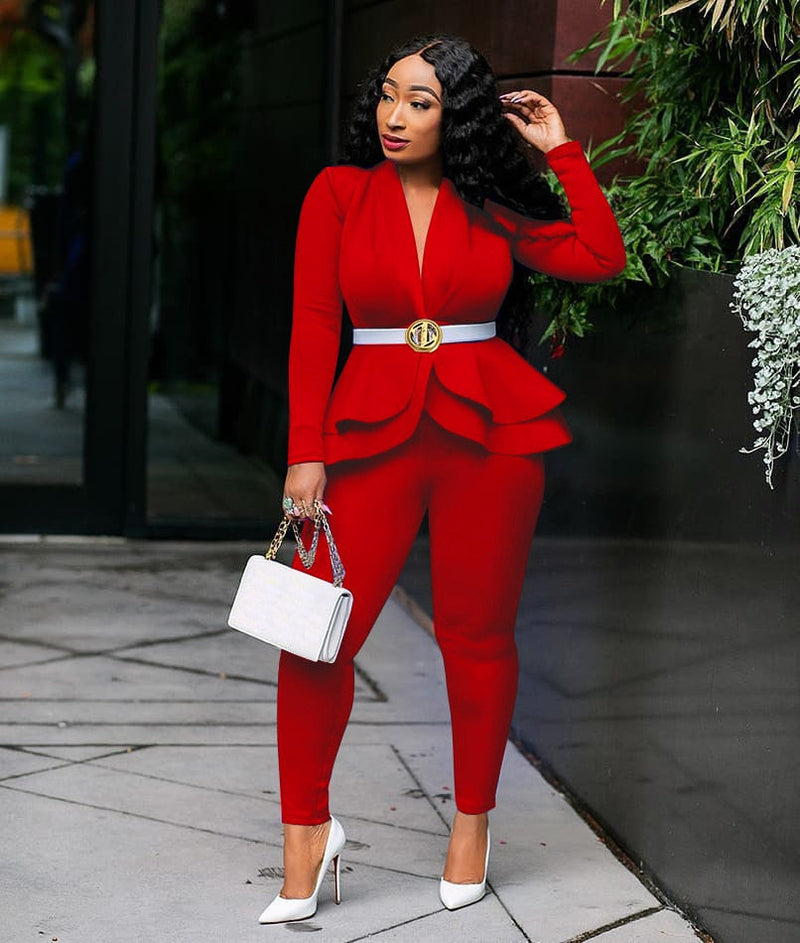 JO | Tracksuit with full sleeves ruffle blazer