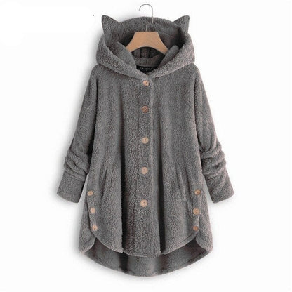 JO | Warm plush lined cat coat