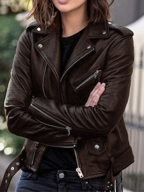 JO | Perfecto jackets made of imitation leather with zipper, elegant women's jackets