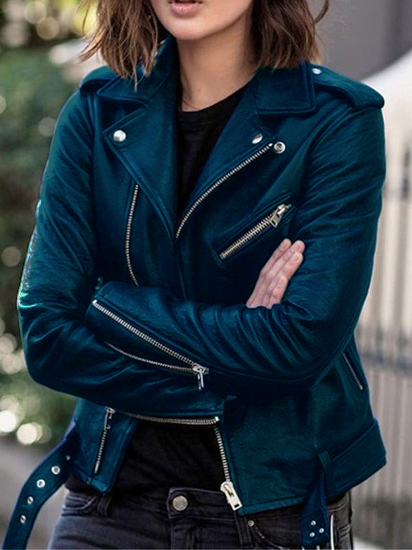 JO | Perfecto jackets made of imitation leather with zipper, elegant women's jackets