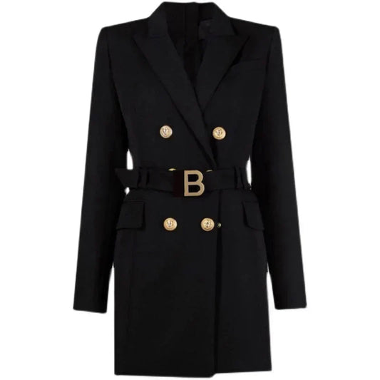 JO | classic blazer dress for the office with belt and luxury buttons