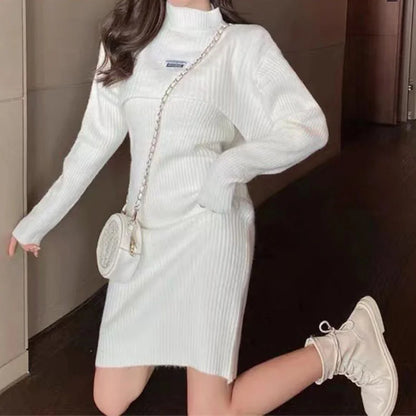 JO | Two-piece dress with buffet sleeves and scarf vest