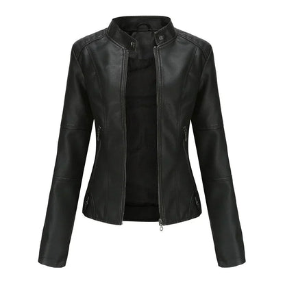 JO | Ladies leather jacket with Mao