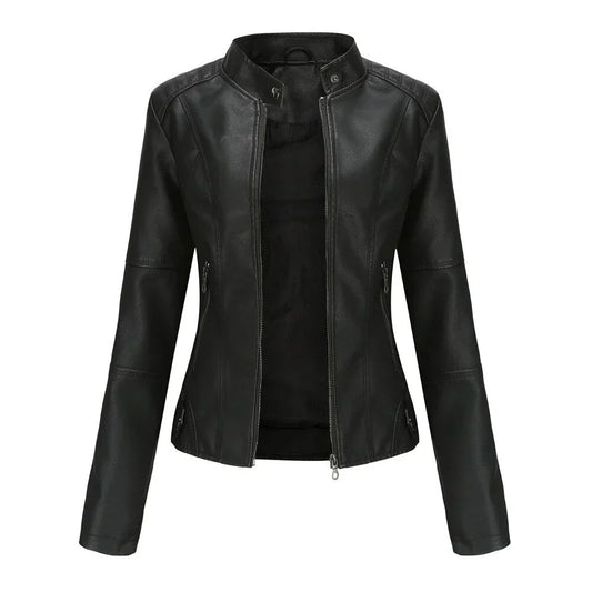 JO | Ladies leather jacket with Mao