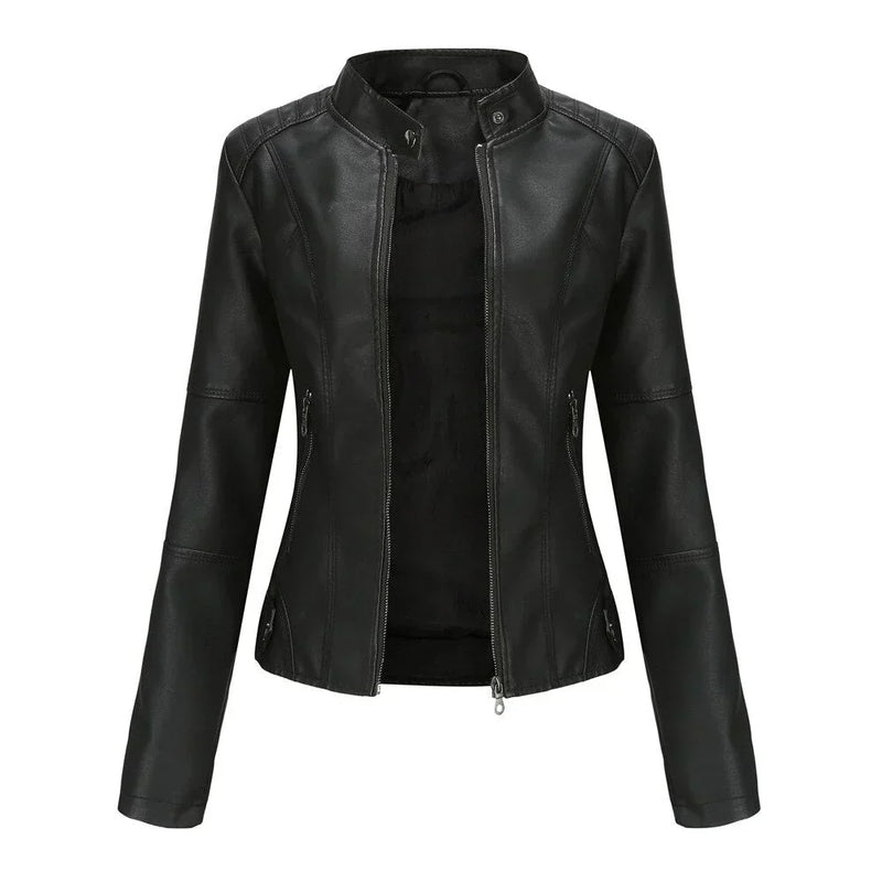 JO | Ladies leather jacket with Mao