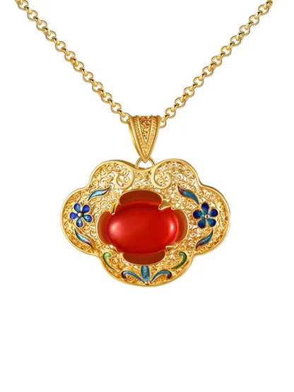 Delicate Artisan Gold Pendant