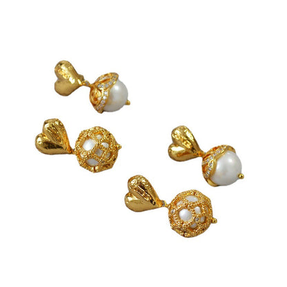 Vintage Handmade Gold Earring