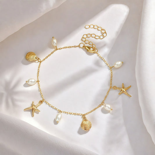 Delicate Artisan Pearl Anklet