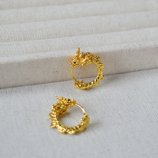 Vintage Handmade Gold Earring