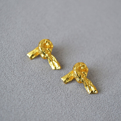 Delicate Artisan Gold Earring